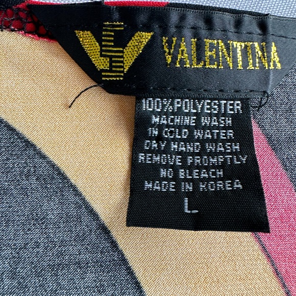 Valentina Black Midi Dress with Red, Yellow & Green Swirl Print - Picture 5 of 9